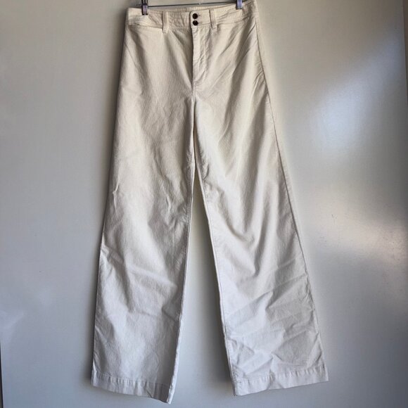 FAHERTY Stretch Cord Wide Leg Pants Size 30 Egret Corduroy High Rise - Picture 5 of 15